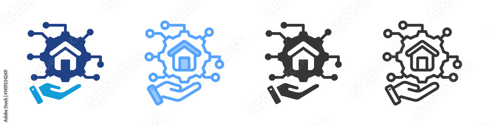 Leinwandbilder infrastructure network icon set multiple style collection