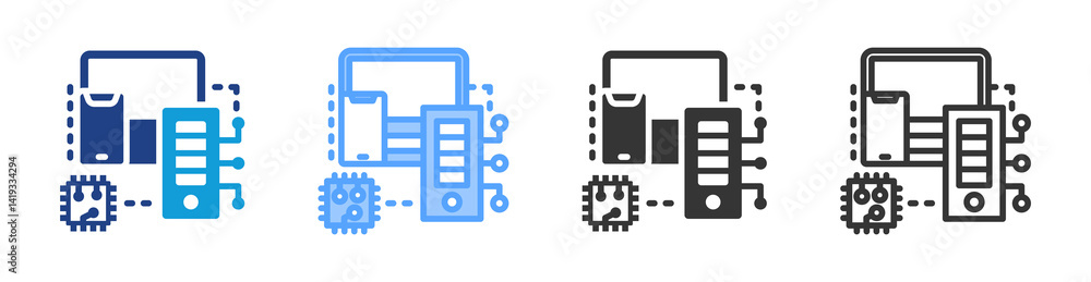 Poster It Asset Management icon set multiple style collection