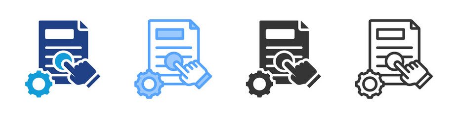 Commissioning icon set multiple style collection