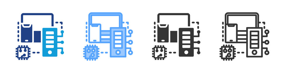It Asset Management icon set multiple style collection
