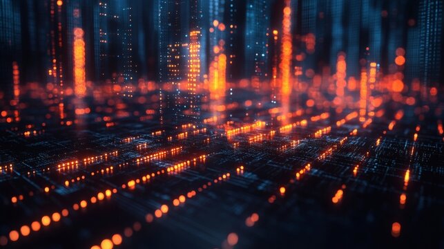 Soft abstract blue layers forming dynamic financial graphs with digital tech aesthetics background 