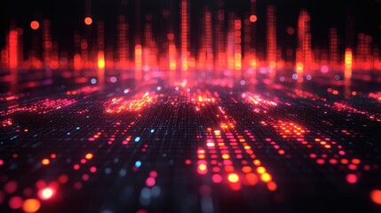 High contrast abstract layout with dynamic tech patterns and financial analytics hints background 