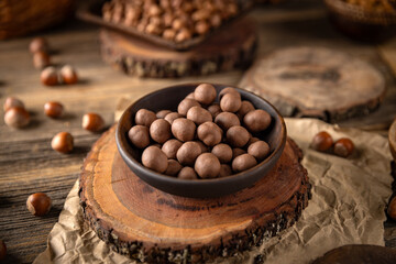 Chocolate covered hazelnuts