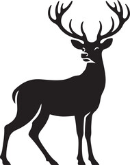 Fototapeta premium Deer Silhouette Lying on Ground – Vector Wildlife EPS Illustration