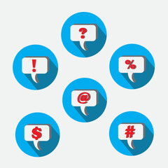 Illustration Icons Mark Message Question Exclamation and Others