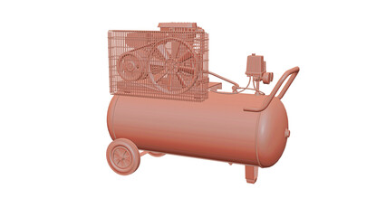 3D Clay Render of Industrial Air Compressor