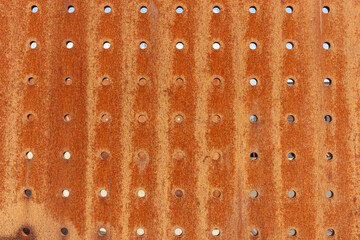 Rusty metal hole mesh pattern