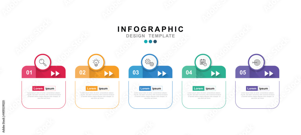 Fototapete vector infographic label design template with icons and 5 options or steps. for your business data. 