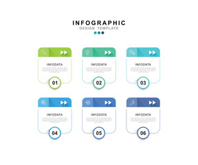 Vector Infographic label design template with icons and 6 options or steps. for your business data. Vector Illustration.