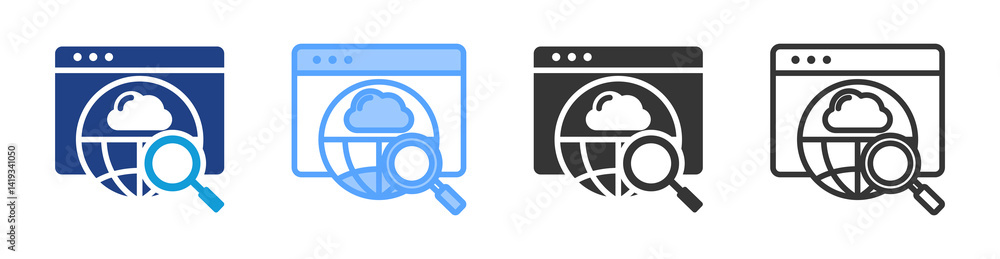 Poster Web Browser icon set multiple style collection