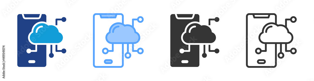 Poster Mobile App icon set multiple style collection