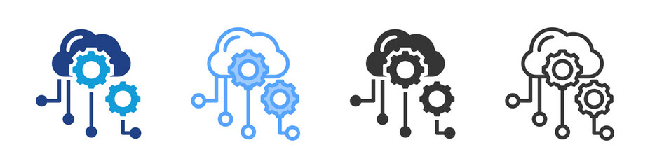 Cloud Services icon set multiple style collection