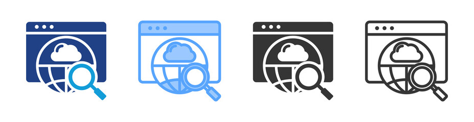 Web Browser icon set multiple style collection