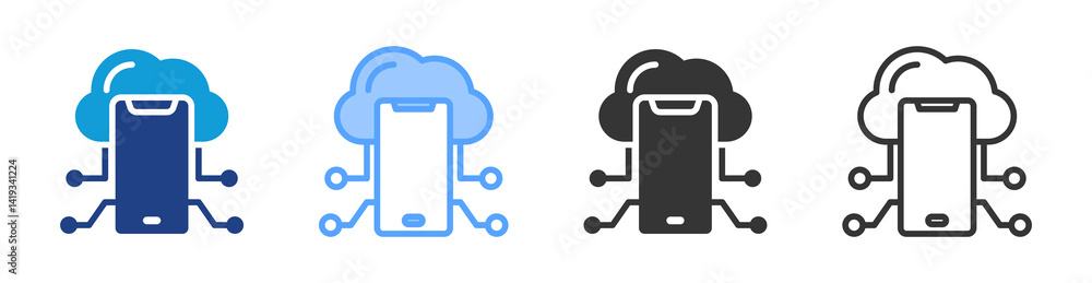 Poster Virtual Desktop icon set multiple style collection