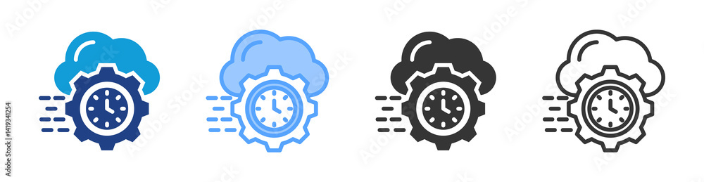 Fototapete Application Runtime icon set multiple style collection