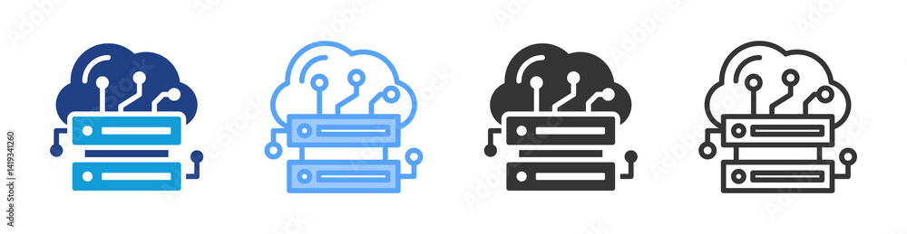 Aufkleber Database icon set multiple style collection
