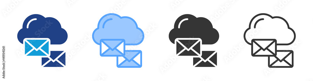 Aufkleber email icon set multiple style collection