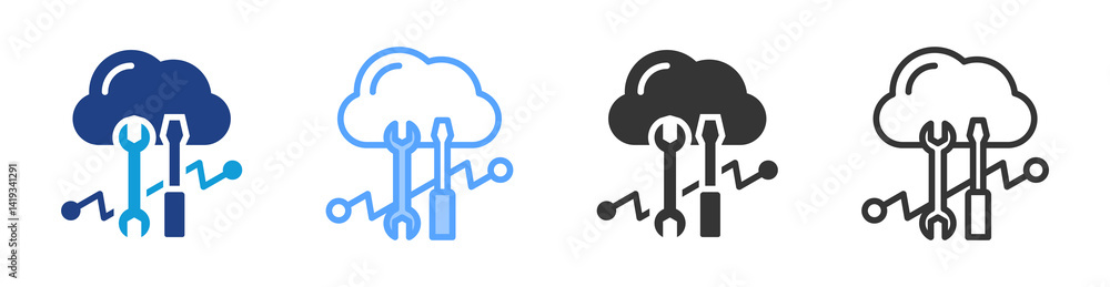 Leinwandbilder developer service icon set multiple style collection
