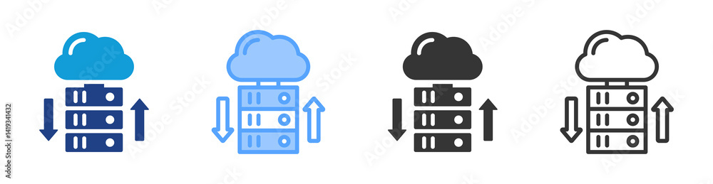 Aufkleber Storage icon set multiple style collection