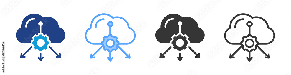 Poster Load Balance icon set multiple style collection