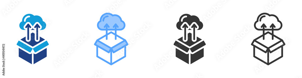 Aufkleber Deployment Cloud icon set multiple style collection