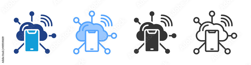 Aufkleber Network Infrastructure icon set multiple style collection