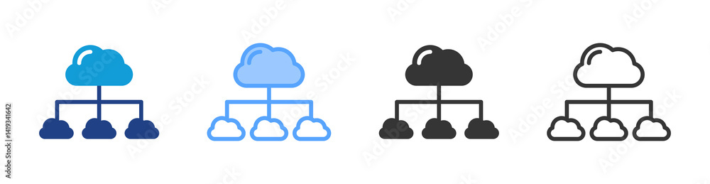 Aufkleber Vlan icon set multiple style collection