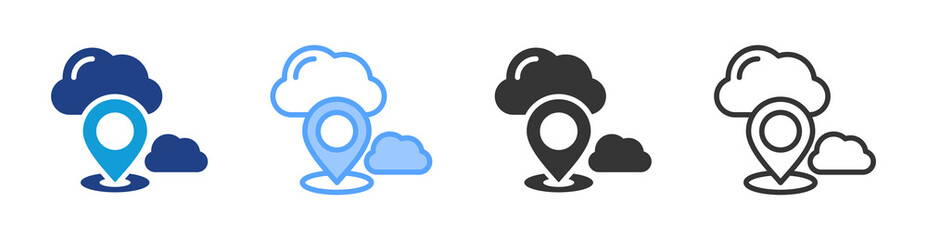 Location icon set multiple style collection