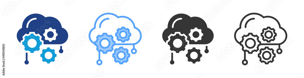 Poster Manage icon set multiple style collection