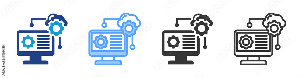 Fototapete Operating System icon set multiple style collection