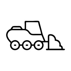 Obraz premium Snow Plow Icon Outline Illustration on White Background 