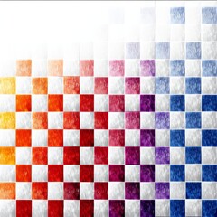 Fototapeta premium Colorful Textured Squares Transition: A Visual Spectrum of Warm to Cool, Modern and Abstract