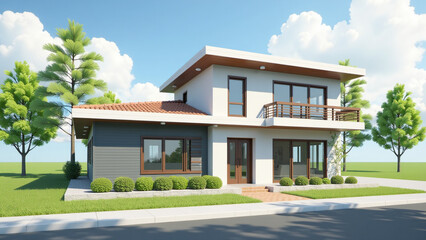 modern house on a sunny day