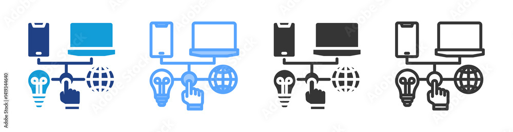 Aufkleber Channel Coding icon set multiple style collection