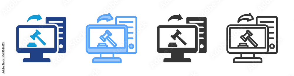 Poster Legal Coding icon set multiple style collection