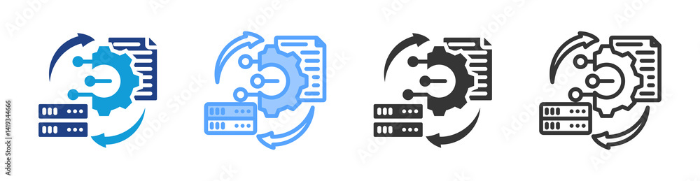 Fototapete Transform Coding icon set multiple style collection