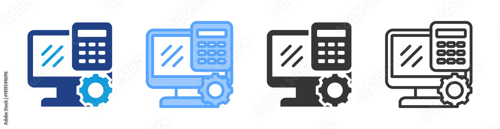 Leinwandbilder computation icon set multiple style collection