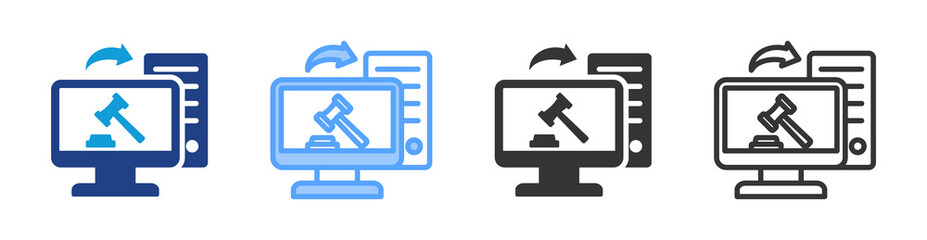 Legal Coding icon set multiple style collection
