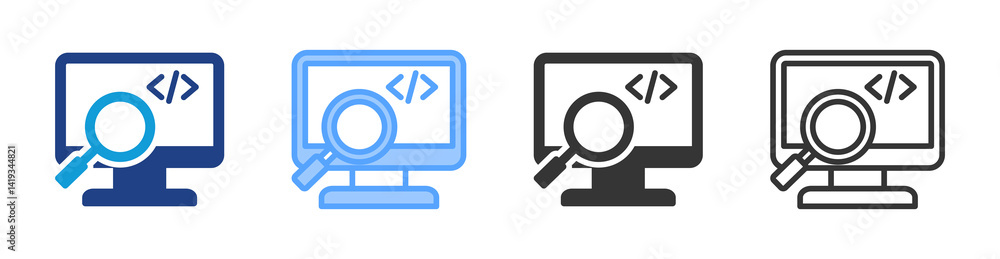 Poster Programming Language icon set multiple style collection