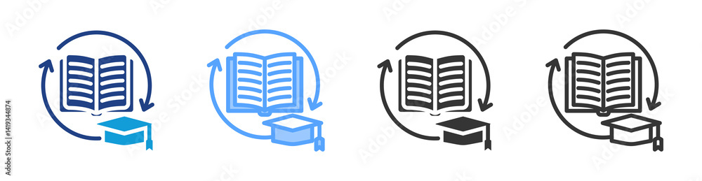 Poster Program icon set multiple style collection