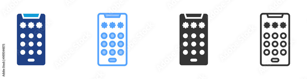 Poster Machine Code icon set multiple style collection