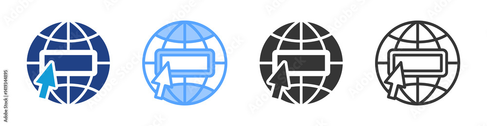 Poster Application Domain icon set multiple style collection