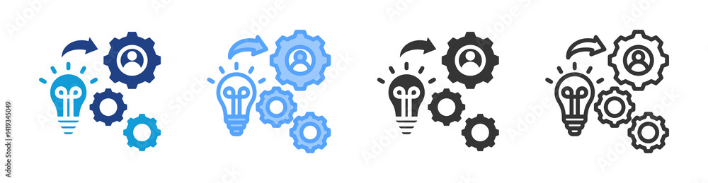 Aufkleber Implementation System icon set multiple style collection