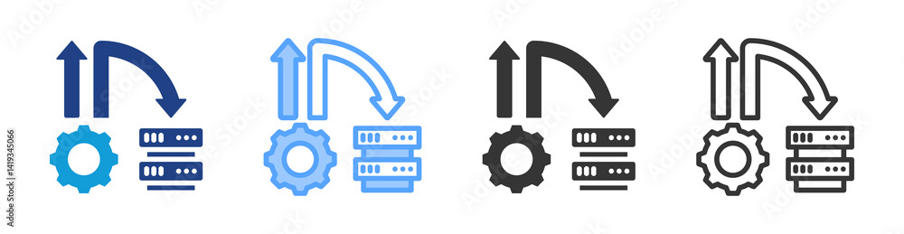 Aufkleber Software Development icon set multiple style collection