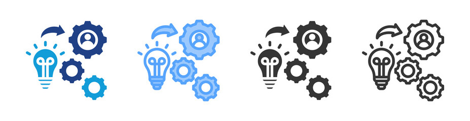 Implementation System icon set multiple style collection