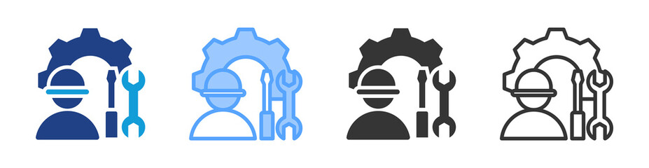 Maintenance icon set multiple style collection
