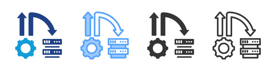 Fototapeta premium Software Development icon set multiple style collection