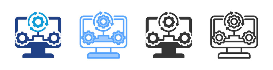 Operating System icon set multiple style collection