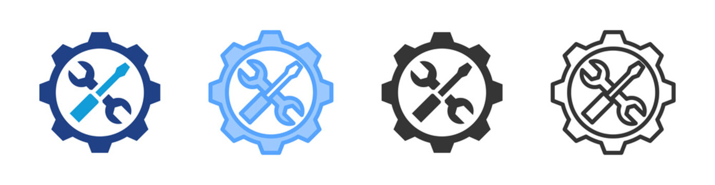 Maintainability icon set multiple style collection