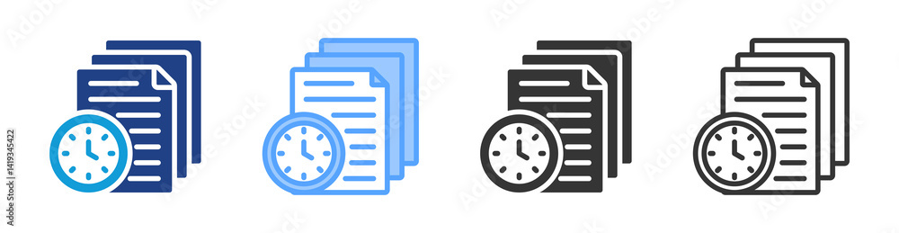 Poster Temporary Files icon set multiple style collection